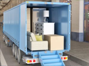 How do movers pack furniture in the truck before moving it?